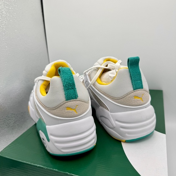 NWT Puma Blaze of Glory Retro white Sneakers Leather shoes teal accents NEW main image 10